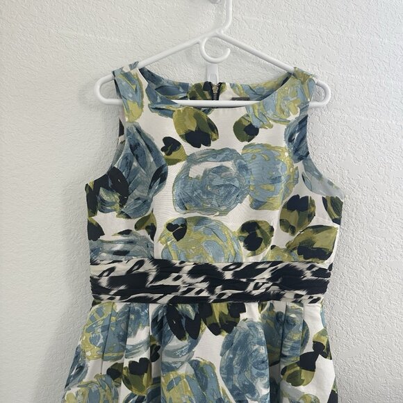 Ann Taylor Cocktail Mini Dress Womens Sz 14 White Floral Garden Party Fairy Chic - Picture 3 of 14